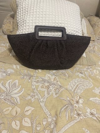 Bolso de mano marrón chocolate tejido