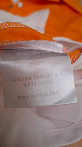 Camiseta Varlión Talla S Naranja/Blanca mujer
