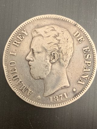 Moneda Antigua Amadeo I Rey de España 1871