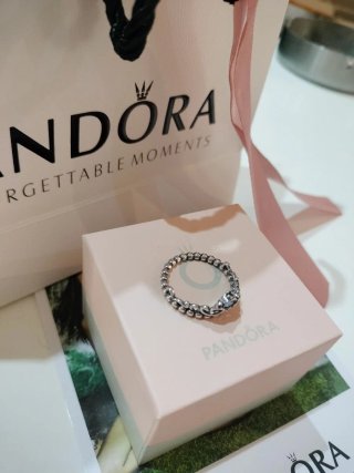Anillo Pandora Corona Azul Plata