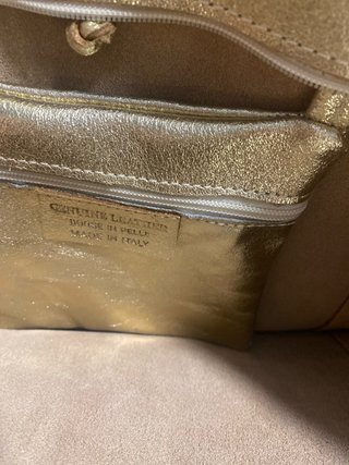 Bolso shopper piel dorado