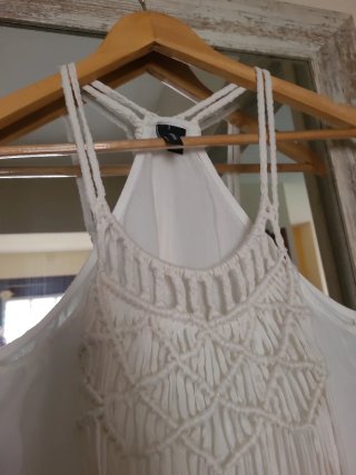 Camiseta Mango Halter Blanca T S, espalda nadador