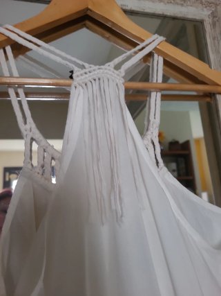 Camiseta Mango Halter Blanca T S, espalda nadador