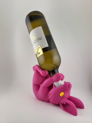 Soporte botella vino conejo expositor mesa 3D