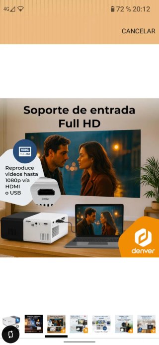 Mini proyector Denver PR 1000 HDMI USB C