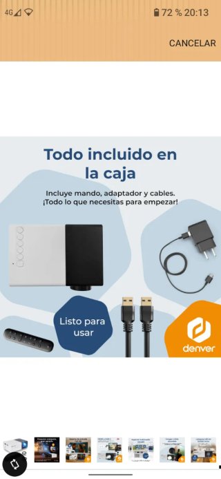 Mini proyector Denver PR 1000 HDMI USB C