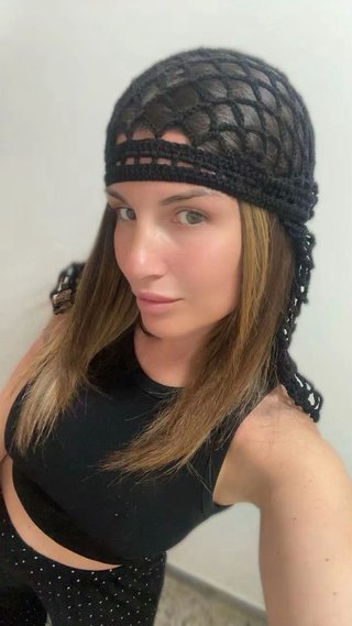Bandana uncinetto cotone nero taglia unica