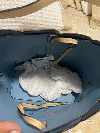 Bolso Latouche Beige y Azul Hombro/Bandolera