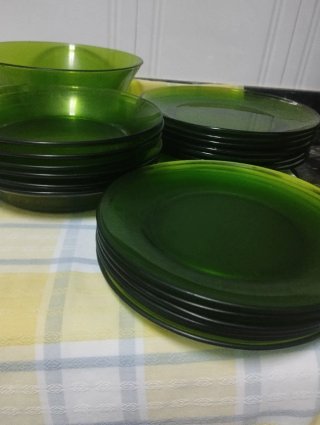 Juego 12 Tazas Café Duralex Vintage Verde