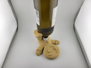 Soporte botella vino jengibre expositor mesa 3D