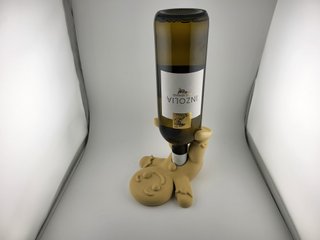 Soporte botella vino jengibre expositor mesa 3D