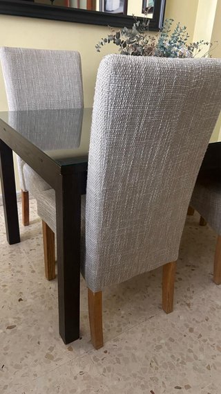 Sillas de salón tela y madera