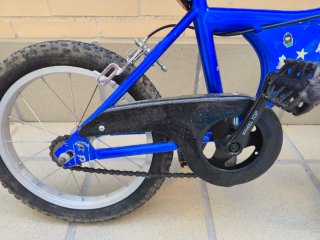 Bicicleta infantil 16 azul y amarilla