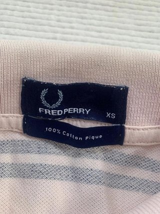 Polo Fred Perry rosa palo de rayas talla XS