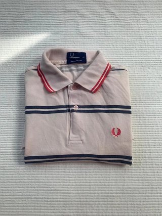 Polo Fred Perry rosa palo de rayas talla XS