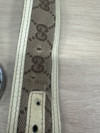Cinturón Gucci GG Crema Marrón