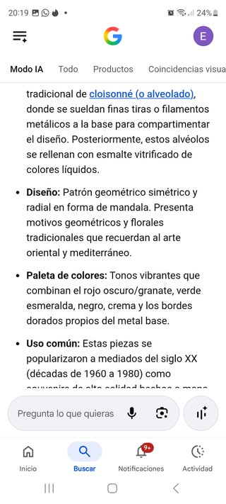 Plato decoración bronce pintado a mano