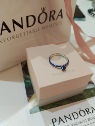 Anillo Pandora Azul y Plateado
