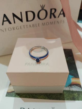 Anillo Pandora Azul y Plateado