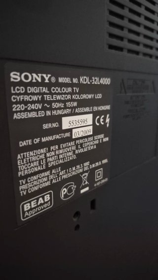 Televisor Sony KDL-32L4000 Negro