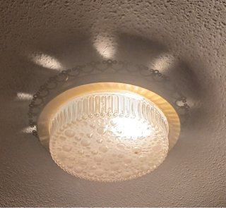 Lámpara de techo antigua madera y cristal