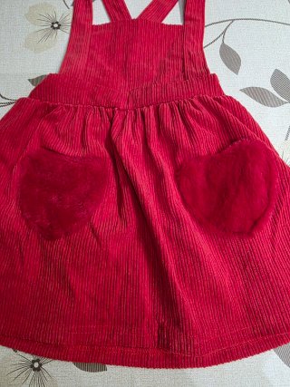 Vestitino rosso velluto bambina