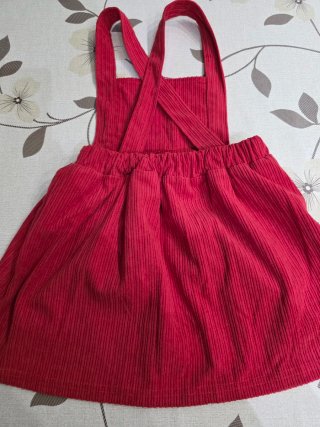 Vestitino rosso velluto bambina