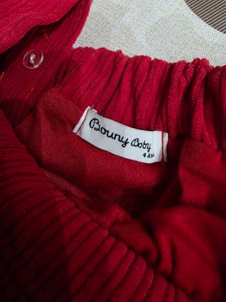 Vestitino rosso velluto bambina