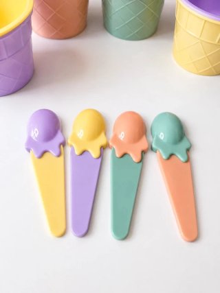 Set 8 Cuencos Helado Diseño Cono Pastel