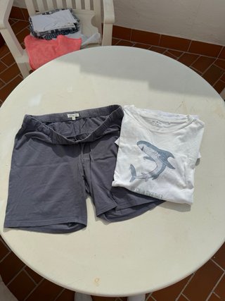Lote de 3 pijamas cuadros azul y blanco