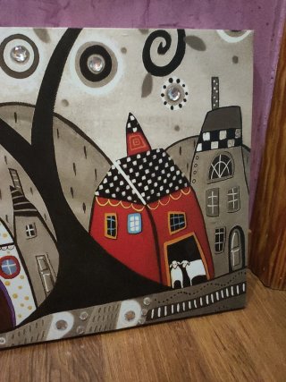 Cuadro Decorativo Casas Estilo Infantil