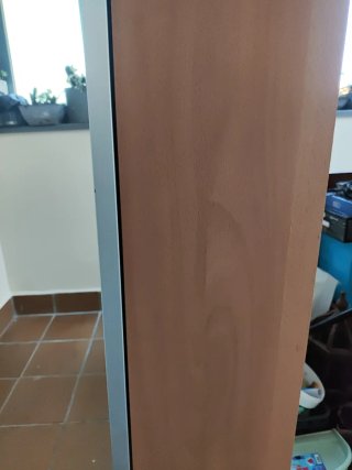 Mueble 2 puertas 6 baldas cristal y metal