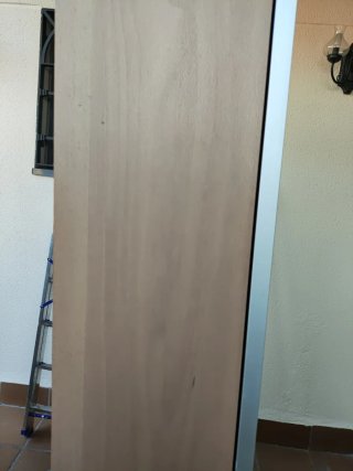 Mueble 2 puertas 6 baldas cristal y metal