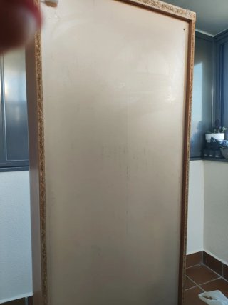 Mueble 2 puertas 6 baldas cristal y metal