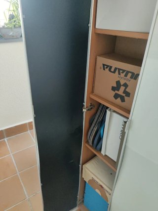 Mueble 2 puertas 6 baldas cristal y metal
