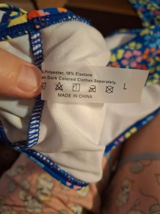 Bikini Mujer Estampado Flores Azul