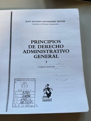 Principios de Derecho Administrativo General I