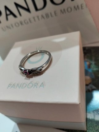 Anillo Pandora Corazón Rosa Talla 56