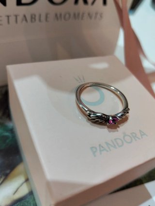 Anillo Pandora Corazón Rosa Talla 56