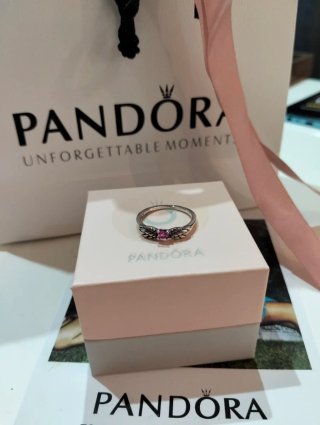 Anillo Pandora Corazón Rosa Talla 56