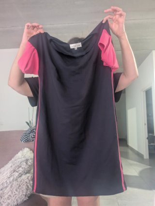 Vestido Lola Casademunt Negro y Rosa Talla M