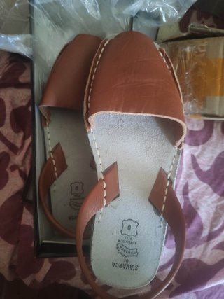 Sandalias de piel marrón talla 39