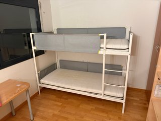 Litera Ikea Metal Gris/Blanco + colchones