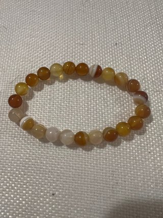 Braccialetto Unisex Pietre Naturali Giallo Arancio