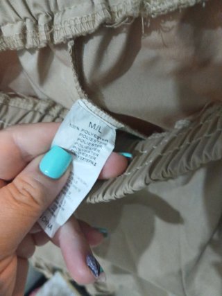 Pantaloni beige in cotone con coulisse