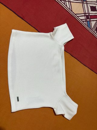 Top Hollister Manga Corta Blanco