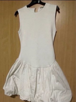 Vestido Zara Globo Blanco