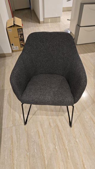 Silla Elegante Ikea Gris Tela Metal
