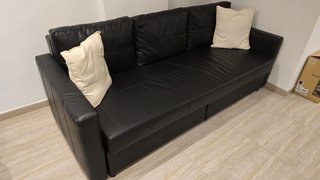 Sofá cama IKEA negro y beige