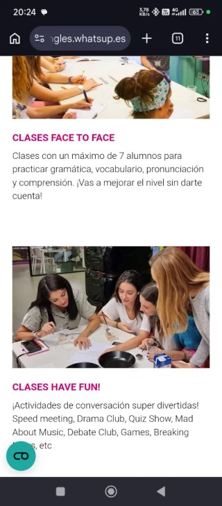 Curso de inglés academia What's up